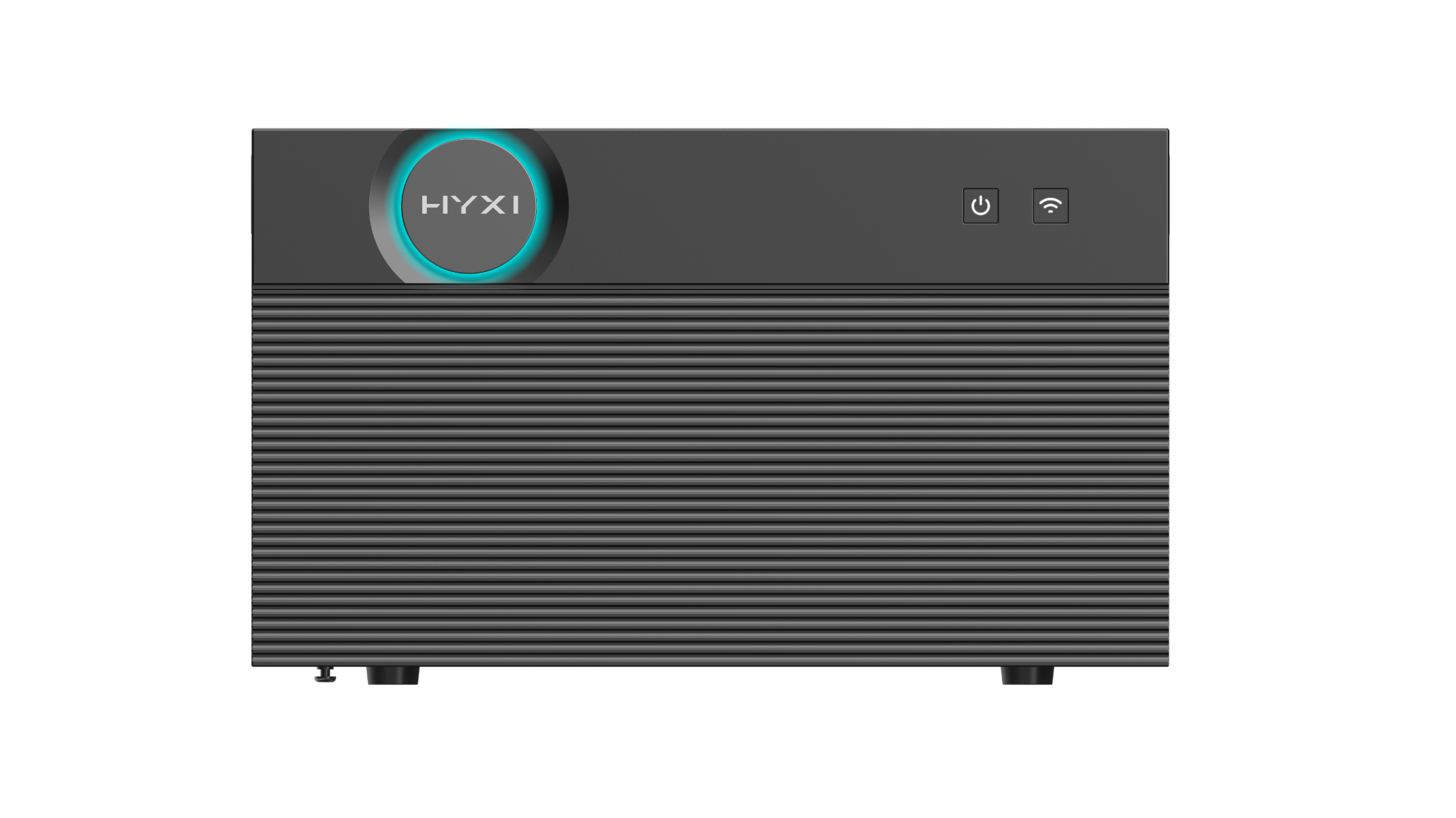StorageIQ Halo Plug & Play thuisbatterij — vooraanzicht met HYXI-statusring en bediening